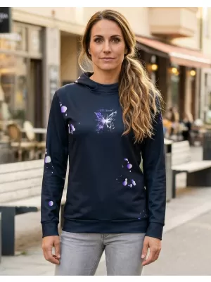 Premium cu hanorac funcțional pentru femei ALTISPORT VOJ/ALW077MI01 NEGRU/VIOLET