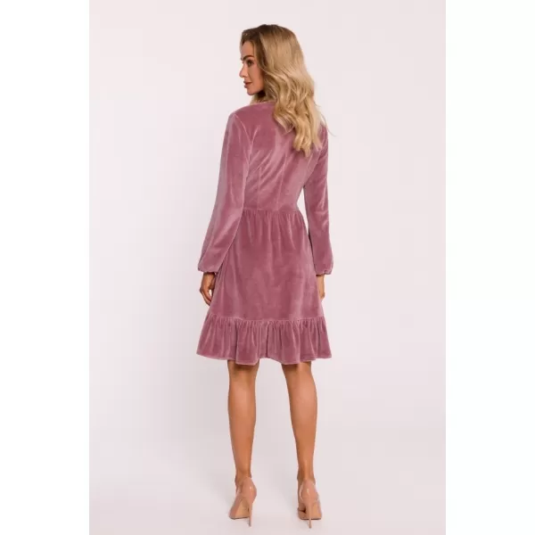  Rochie MOE M826 ROZ CREPONAT 