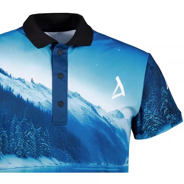  Tricou funcțional pentru bărbați cu guler premium ALTISPORT VOJ/ALM103TR05 ZĂPADĂ 