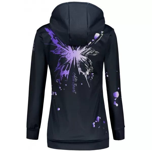  Premium cu hanorac funcțional pentru femei ALTISPORT VOJ/ALW077MI01 NEGRU/VIOLET 