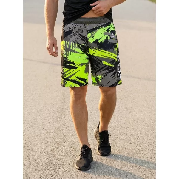  Premium pantaloni scurți funcționali pentru bărbați ALTISPORT VOJ/ALM014KRA01 NEGRU -GREEN 