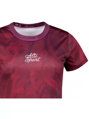 Tricou funcțional premium pentru femei ALTISPORT VOJ/ALW096TR01 BURGUNDIA