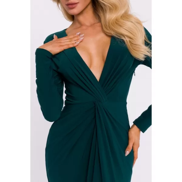  Rochie MOE M840 VERDE STICLA 