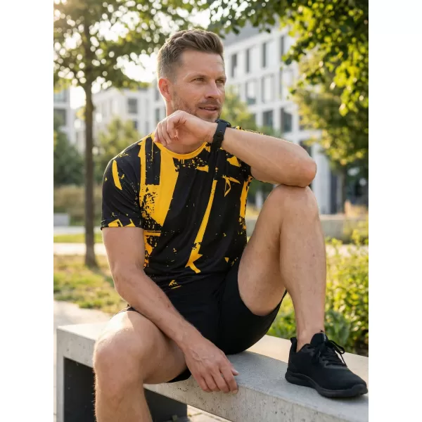  Premium funcțional pentru bărbați ALTISPORT VOJ/ALM079TR01 NEGRU -YELLOW 