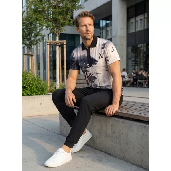  Tricou funcțional pentru bărbați cu guler premium ALTISPORT VOJ/ALM103TR05 BLACK-LEES 