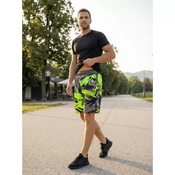  Premium pantaloni scurți funcționali pentru bărbați ALTISPORT VOJ/ALM014KRA01 NEGRU -GREEN 