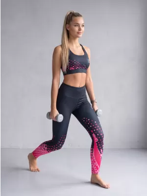 Premium pentru jambiere pentru femei ALTISPORT VOJ/ALW109LEG01 ROZ-NEGRU