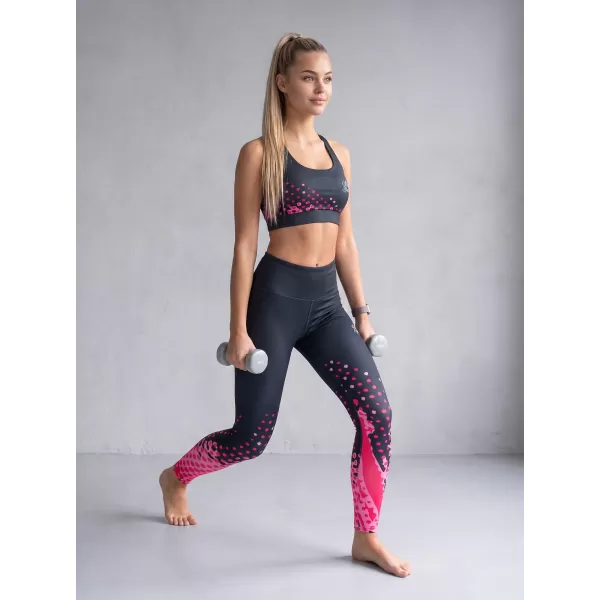  Premium pentru jambiere pentru femei ALTISPORT VOJ/ALW109LEG01 ROZ-NEGRU 