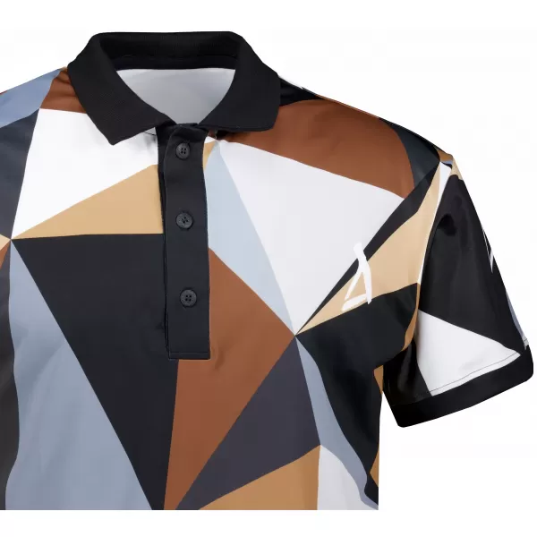  Tricou funcțional pentru bărbați cu guler premium ALTISPORT VOJ/ALM007TR05 NEGRU -BROWN 