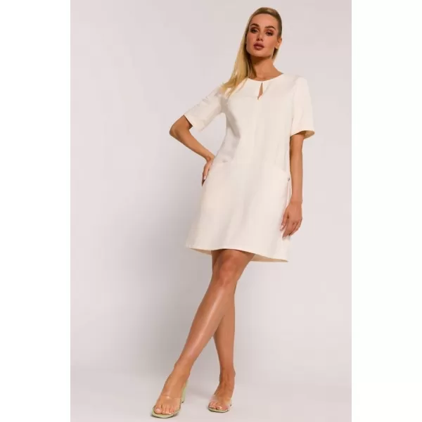  Rochie MOE M788 CREMĂ 