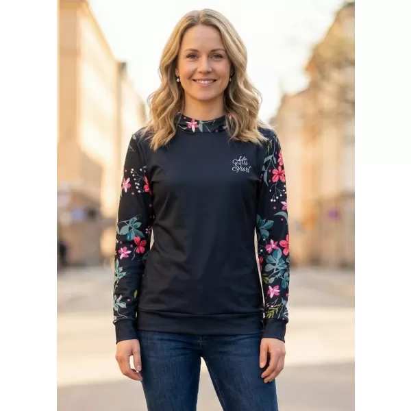  Premium cu hanorac funcțional pentru femei ALTISPORT VOJ/ALW063MI01 NEGRU -GREEN 