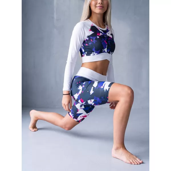  Jambiere pentru femei deasupra genunchilor premium ALTISPORT VOJ/ALW110LEG02 VIOLET -WHITE 