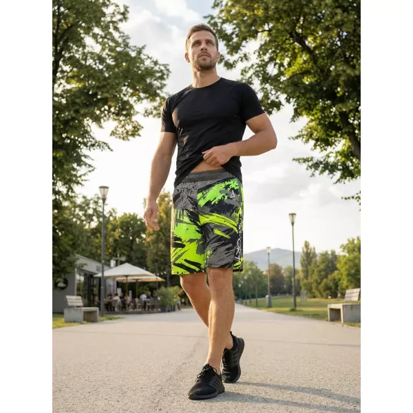  Premium pantaloni scurți funcționali pentru bărbați ALTISPORT VOJ/ALM014KRA01 NEGRU -GREEN 