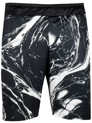 Premium pantaloni scurți funcționali pentru bărbați ALTISPORT VOJ/ALM071KRA01 ALB -NEGRU