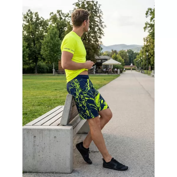  Premium pantaloni scurți funcționali pentru bărbați ALTISPORT VOJ/ALM071KRA01 NAVY/GALBEN 