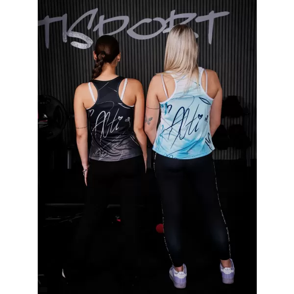  Rezervorul funcțional al femeilor de vârf al premium ALTISPORT VOJ/ALW083TIL01 ALB -NEGRU 