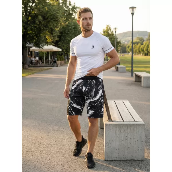  Premium pantaloni scurți funcționali pentru bărbați ALTISPORT VOJ/ALM071KRA01 ALB -NEGRU 