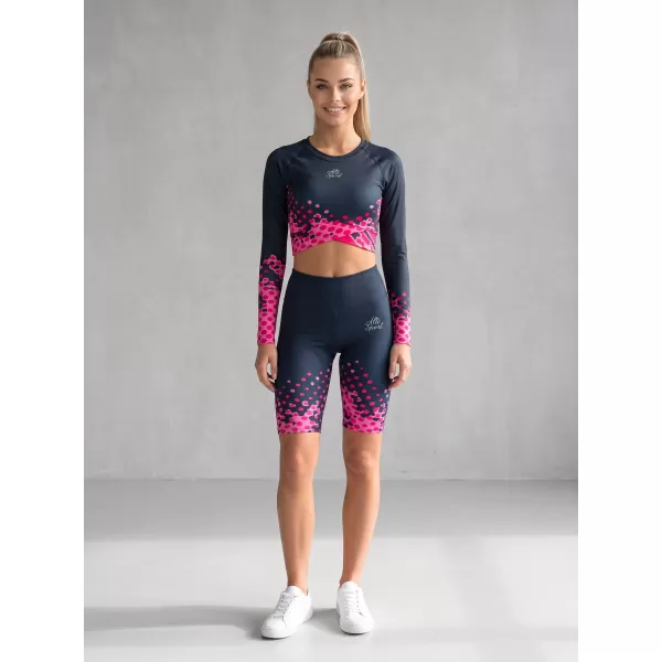  Jambiere pentru femei deasupra genunchilor premium ALTISPORT VOJ/ALW109LEG02 ROZ-NEGRU 