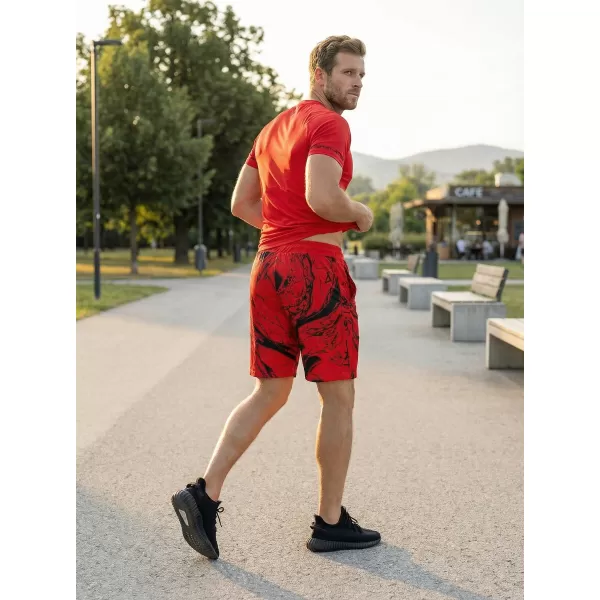  Premium pantaloni scurți funcționali pentru bărbați ALTISPORT VOJ/ALM071KRA01 ROŞU 