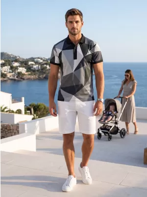 Tricou funcțional pentru bărbați cu guler premium ALTISPORT VOJ/ALM007TR05 GRI