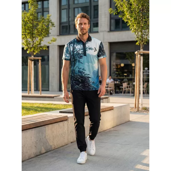 Tricou funcțional pentru bărbați cu guler premium ALTISPORT VOJ/ALM103TR05 BAMBUS 