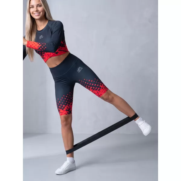  Jambiere pentru femei deasupra genunchilor premium ALTISPORT VOJ/ALW109LEG02 ROȘU-NEGRU 
