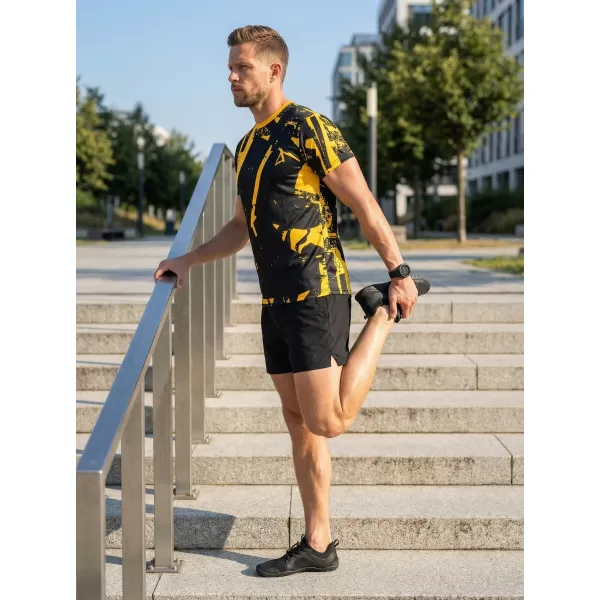  Premium funcțional pentru bărbați ALTISPORT VOJ/ALM079TR01 NEGRU -YELLOW 