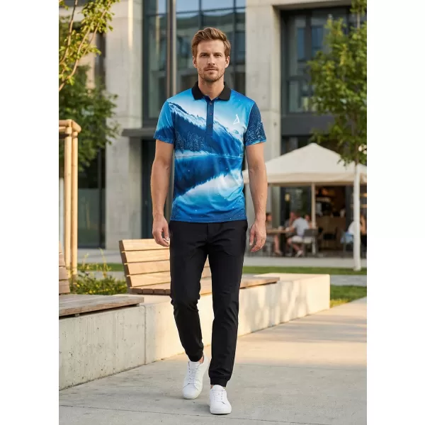  Tricou funcțional pentru bărbați cu guler premium ALTISPORT VOJ/ALM103TR05 ZĂPADĂ 