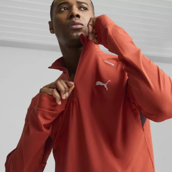  Tricou bărbătesc PUMA RUN CLOUDSPUN 1/4 ZIP 525781_63 MARTE ROȘU 