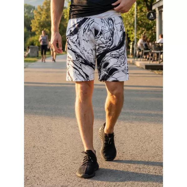  Premium pantaloni scurți funcționali pentru bărbați ALTISPORT VOJ/ALM071KRA01 ALB -ȘI -BLACK 