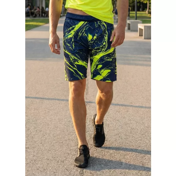  Premium pantaloni scurți funcționali pentru bărbați ALTISPORT VOJ/ALM071KRA01 NAVY/GALBEN 