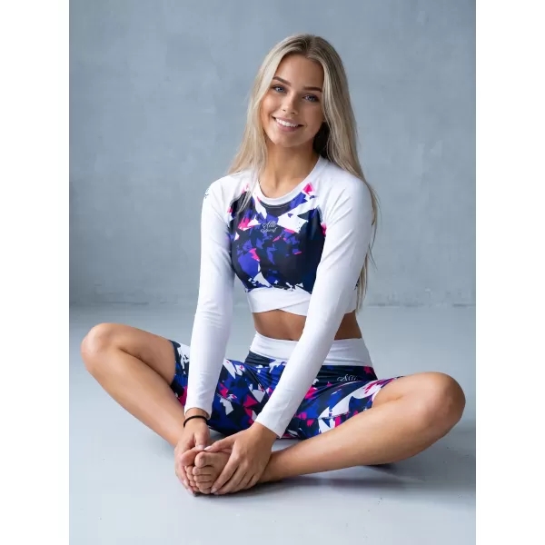  Jambiere pentru femei deasupra genunchilor premium ALTISPORT VOJ/ALW110LEG02 VIOLET -WHITE 