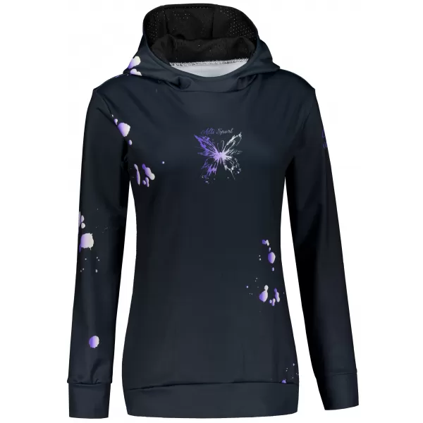  Premium cu hanorac funcțional pentru femei ALTISPORT VOJ/ALW077MI01 NEGRU/VIOLET 