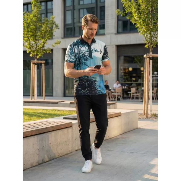  Tricou funcțional pentru bărbați cu guler premium ALTISPORT VOJ/ALM103TR05 BAMBUS 