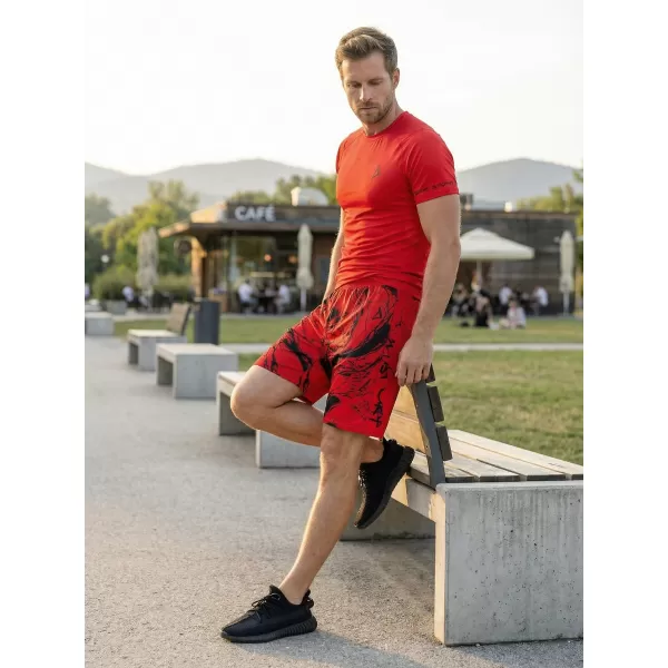  Premium pantaloni scurți funcționali pentru bărbați ALTISPORT VOJ/ALM071KRA01 ROŞU 