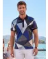 Tricou funcțional pentru bărbați cu guler premium ALTISPORT VOJ/ALM007TR05 ALBASTRU NAVAL/MARO