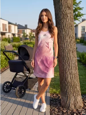Premium rochie funcțională pentru femei ALTISPORT VOJ/ALW083SAT01 ALB -PINK