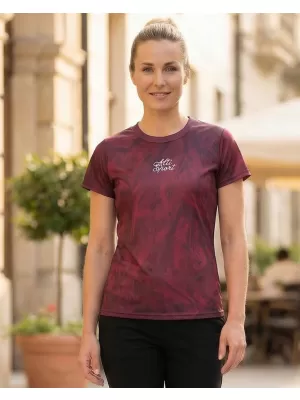 Tricou funcțional premium pentru femei ALTISPORT VOJ/ALW096TR01 BURGUNDIA