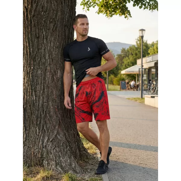  Premium pantaloni scurți funcționali pentru bărbați ALTISPORT VOJ/ALM071KRA01 ROŞU 