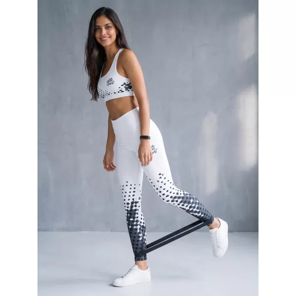  Premium pentru jambiere pentru femei ALTISPORT VOJ/ALW109LEG01 ALB -ȘI -BLACK 