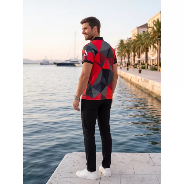  Tricou funcțional pentru bărbați cu guler premium ALTISPORT VOJ/ALM007TR05 ROŞU 