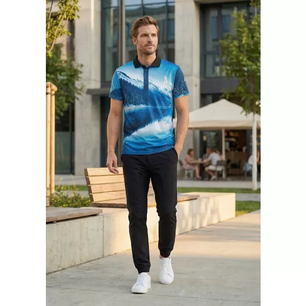  Tricou funcțional pentru bărbați cu guler premium ALTISPORT VOJ/ALM103TR05 ZĂPADĂ 