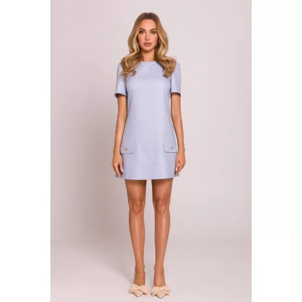  Rochie MOE M855 ALBASTRU DESCHIS 