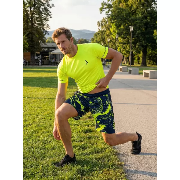  Premium pantaloni scurți funcționali pentru bărbați ALTISPORT VOJ/ALM071KRA01 NAVY/GALBEN 
