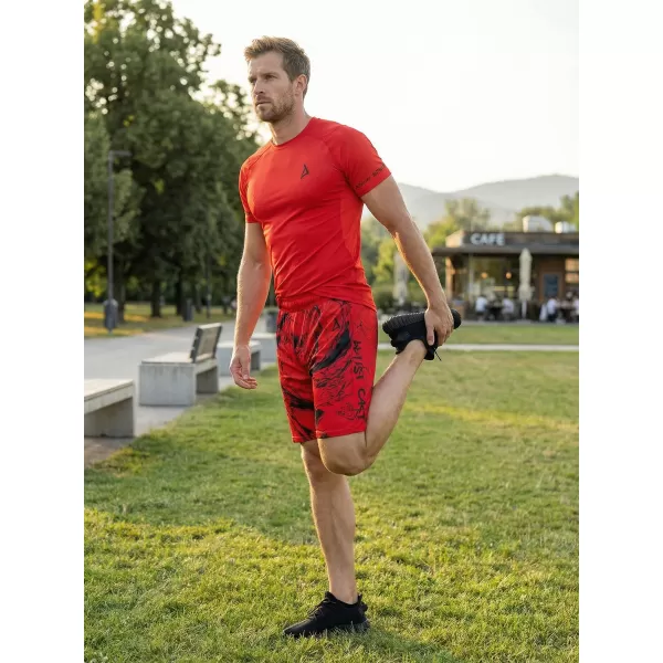  Premium pantaloni scurți funcționali pentru bărbați ALTISPORT VOJ/ALM071KRA01 ROŞU 