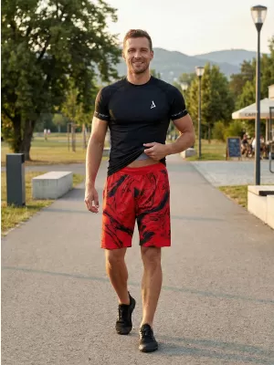 Premium pantaloni scurți funcționali pentru bărbați ALTISPORT VOJ/ALM071KRA01 ROŞU