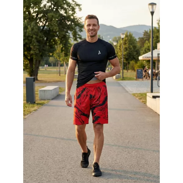  Premium pantaloni scurți funcționali pentru bărbați ALTISPORT VOJ/ALM071KRA01 ROŞU 