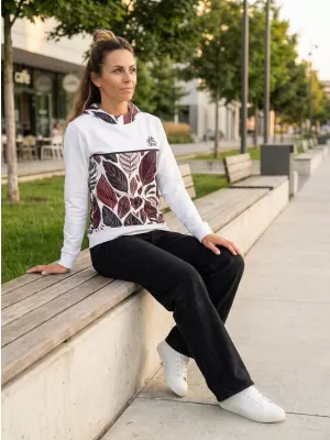 Premium cu hanorac funcțional pentru femei ALTISPORT VOJ/ALW061MI01 ALB/BURGUNDIA