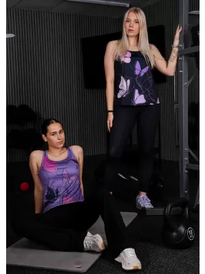 Rezervorul funcțional al femeilor de vârf al premium ALTISPORT VOJ/ALW086TIL01 ALBASTRU ÎNCHIS/VIOLET
