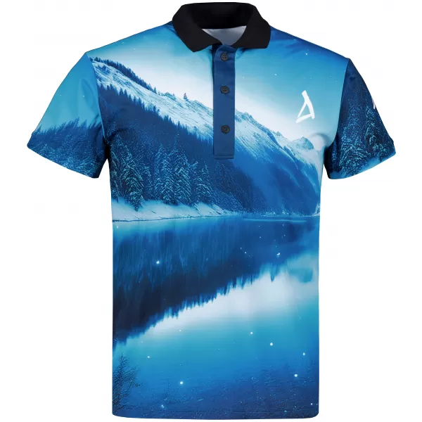  Tricou funcțional pentru bărbați cu guler premium ALTISPORT VOJ/ALM103TR05 ZĂPADĂ 